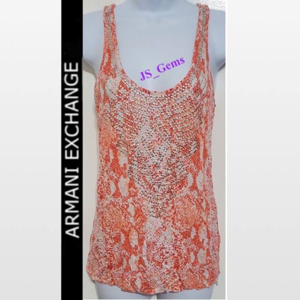 A/X Armani Exchange Tank Top Racer Back Studded XS